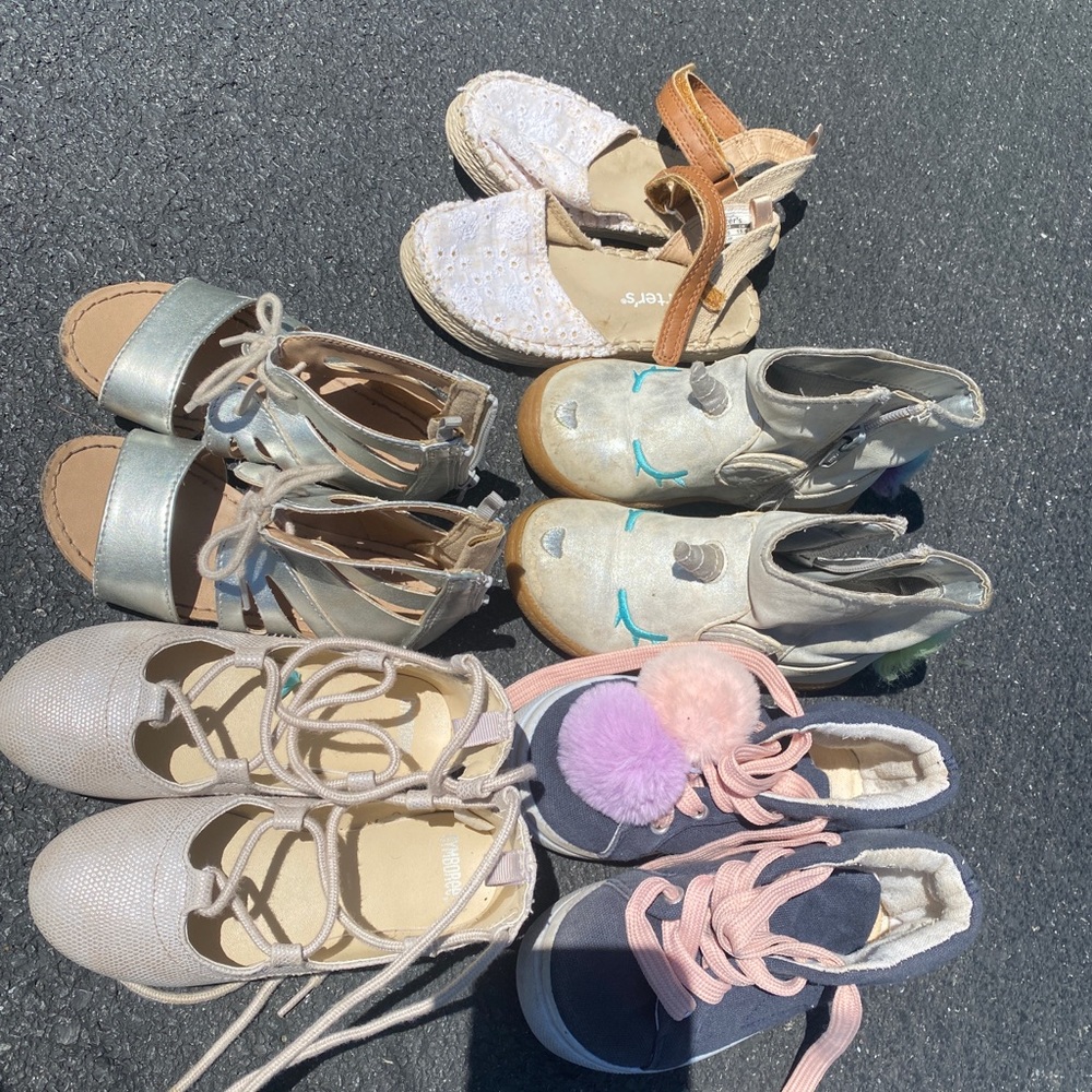 Used size 9 toddler girl shoe lot.